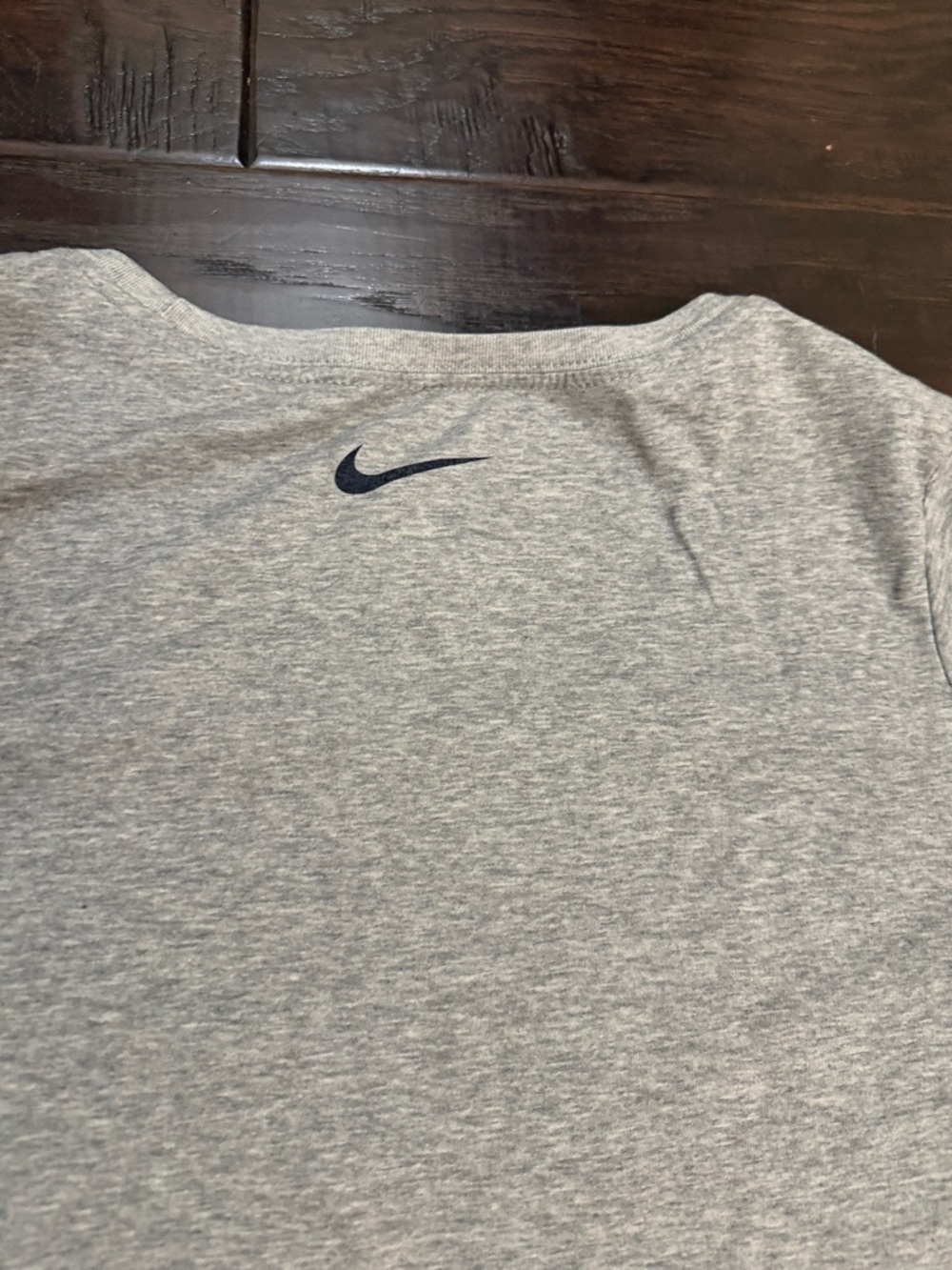 Nike Light Gray Scoop Neck Tee with Navy Script - Picture 9 of 12